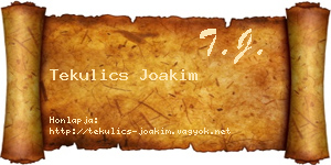 Tekulics Joakim névjegykártya